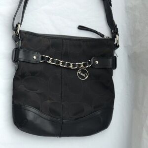 Authentic Coach Convertible Strap Black Canvas Bag